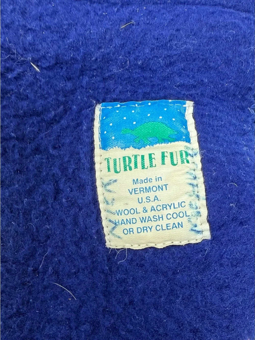 Turtle Fur Kids Vtg Wool Hat Beanie Pom Made in Vermont Ski Blue Fair Isle 90s